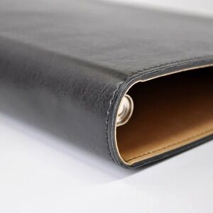 Elegant Chelsea Italian Black Leather 3-ring Binder